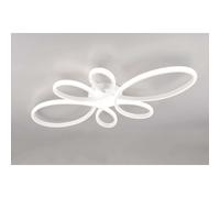 Trio Leuchten Lampada da soffitto a LED Fly 645619131, metallo bianco opaco, con LED da 32 Watt, interruttore dimmer