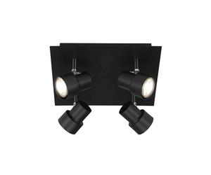 Plafoniera LED GU10 Rock 460 lm bianco caldo Ø 26,5 cm Nero