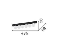 Plafoniera LED IDEAL LUX Binomio nera, lunghezza 44 cm, a 6 luci IDEAL LUX