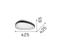 Plafoniera LED IDEAL LUX Gemini, nera, 42 cm, 2700 K, accensione/spegnimento IDEAL LUX