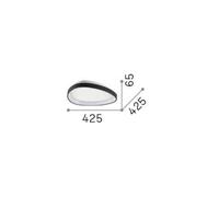 Plafoniera LED IDEAL LUX Gemini, nera, 42 cm, 3000 K, accensione/spegnimento IDEAL LUX