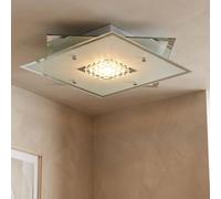 Plafoniera LED Kristallleuchte Cromato Vetro Lampada di Design Quadrati