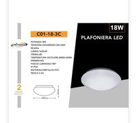 PLAFONIERA LED LAMPADA DA PARETE UNIVERSO 18W - 220-240V - IP20 3000K/6500K C01-