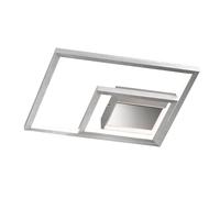 Plafoniera LED Lampada da soffitto a 3 fiamme Luce da soggiorno moderna, Argento moderno, 1x LED 12W 1100Lm 3000K, LxLxH 30x30x5,5 cm, WOFI 9487.02.63.9300