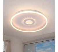 Plafoniera LED Lampada Da Soffitto Dimmerabile Con Telecomando Lampade Rotonde Lampade Da Soffitto Con Stelle 35w Bianca Moderna Plafoniere Per Camera Da Letto Sala Da Pranzo Cucina Ufficio, 40cm