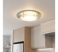 Plafoniera LED lampada da soffitto in cristallo lampada da soggiorno camera da letto lampada da corridoio, metallo vetro bianco, 12W 680Lm bianco caldo, DxH 25x9,5 cm, conf. da 2