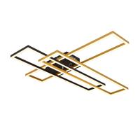 Plafoniera LED lampada da soffitto mobile design oro nero, alluminio oro nero, 40W 1650Lm bianco caldo, LxPxH 80x60x9,5 cm
