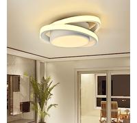 Plafoniera LED,Lampada da Soffitto Moderna 32W 3000lm, Plafoniere Design Ovale,Lampadario acrilico bianca per Soggiorno Cucina Bagno Camera da Letto Corridoio,Luce Bianco caldo 3000K,Diametro 27cm