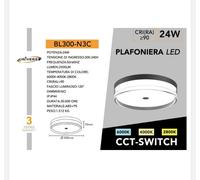 PLAFONIERA LED LAMPADA DA SOFFITTO UNIVERSO 24W 200-240° 120° IP44 BL300-N3C