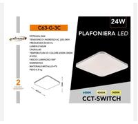 PLAFONIERA LED LAMPADA DA SOFFITTO UNIVERSO 24W 220-240V 180° IP20 3000K/6500K C