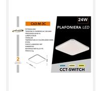 PLAFONIERA LED LAMPADA DA SOFFITTO UNIVERSO 24W - IP20- 180° - 220-240V - Mod.C6