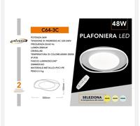 PLAFONIERA LED LAMPADA DA SOFFITTO UNIVERSO 48W - IP20 - 240°- 220-240V - 3000K