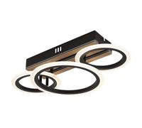 Plafoniera LED Lampada da Soggiorno Simil Legno Nero LED L 46 CM [EEK: E]