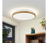 Plafoniera LED Lindby Emiva, Ø 49 cm, CCT, legno LINDBY