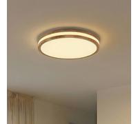 Plafoniera LED Lindby Emiva, 50 cm, legno chiaro, CCT LINDBY