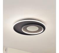 Plafoniera LED Lindby Inessa, Ø 51 cm, nero, CCT, dimmerabile LINDBY