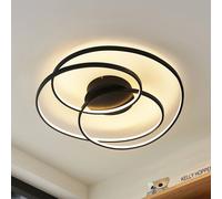 Plafoniera LED Lindby Kateryna, nera, Ø 60 cm, dimmerabile LINDBY