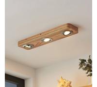 Plafoniera LED Lindby Mikari, 48 cm, legno, orientabile LINDBY