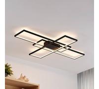 Plafoniera LED Lindby Tetson, nero, metallo, dimmerabile LINDBY