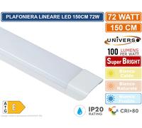PLAFONIERA LINEARE LED UNIVERSO ALTA LUMINOSITA' 7200 LUMEN 150CM 72 WATT IP20 [EEK: E]