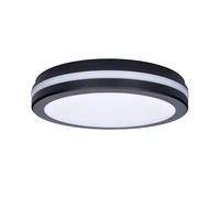Plafoniera led luce bianca calda naturale lampada 29 w 3 cct ip65 nero ess02 [EEK: A]