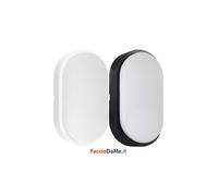 Plafoniera LED Modello Oasi Ovale IP54 Luce Fredda Colore Bianco o Nero Century