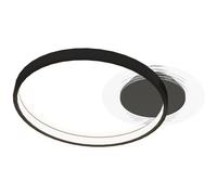 Plafoniera LED Moderna a 2 Anelli 50x40x 7,4 cm Potenza 30W in Alluminio e Acrilico Nero