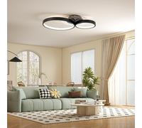 Plafoniera LED Moderna a 3 Anelli con Luminosità Regolabile Potenza 40W Nero Dec