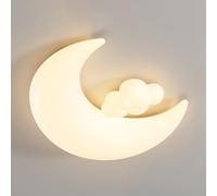 Plafoniera Led Moderna a Semi-Incasso per Camera da Letto,Da da Soffitto a Forma Di Luna in Acrilico, Stile Crema, Plafoniera a Filo Soffitto/B