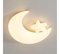 Plafoniera Led Moderna a Semi-Incasso per Camera da Letto,Da da Soffitto a Forma Di Luna in Acrilico, Stile Crema, Plafoniera a Filo Soffitto/un