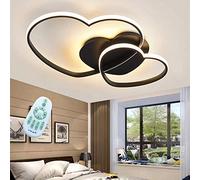 Plafoniera LED Moderna Amore Cuore Design Lampada A Soffitto Caldo Romantico Dimmerabile Telecomando Lampadario Paralume Acrilico Plafoniera Soggiorno Sala Pranzo Camera Letto Cucina Corridoio,Nero