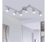 Plafoniera LED Moderna con 6 Fari GU10, Illuminazione Efficiente e Regolabile