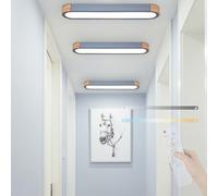 Plafoniera LED moderna con telecomando dimmerabile 2700K6500K design legno ideale per cucina corridoio balcone grigio 95 cm lampada a sospensione
