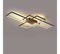 Plafoniera LED Moderna da 95W, Forma Quadrata in Acrilico e Metallo, Ideale per Camera da Letto, corridoio, Ristorante, Luce Bianca Calda 3000K, Colore Nero, Dimensioni 110 * 65 * 9 cm, per