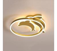Plafoniera LED moderna dimmerabile da 48 W/oro, creativa, a forma di cartone animato, in acrilico, con montaggio a filo, for camera da letto, soggiorno e camera da letto di ragazzi e ragazze.