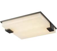 Plafoniera LED moderna e minimalista da 15,7 pollici con paralume in alabastro e finitura in bronzo, dimmerabile, 3 colori, 24 W, for camera da letto, soggiorno, corridoio