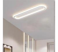 Plafoniera LED moderna in alluminio da 40 cm - 3 temperature di colore (3000K/4000K/6000K) - Design ovale allungato per soggiorno, camera da letto, sala da pranzo - Elegante finitura (luce bianca neut
