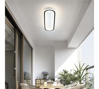 Plafoniera LED moderna in alluminio da 40 cm - 3 temperature di colore (3000K/4000K/6000K) - Design ovale allungato per soggiorno, camera da letto, sala da pranzo - Elegante finitura (luce nera e bian