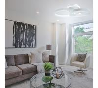 Plafoniera Led moderno 2 cerchi bianco da soffitto 42W Lumen 3360 luxury interno [EEK: A+++]