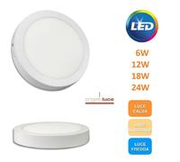 Plafoniera led montaggio esterno a soffitto 6 12 18 24 w tonda bianca applique [EEK: A+]