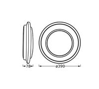 Plafoniera LED OSRAM OR ERLIN, argento, Ø 39 cm Metallo Osram