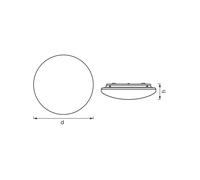 OSRAM Orbis Sensore lampada a soffitto e parete 400mm, a prova di spruzzi, in alluminio bianco, protezione IP44, per bagno, scale e corridoi