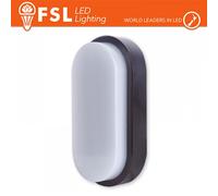 Plafoniera LED Ovale Nera 15W IP54 4000K Indoor/Outdoor 55x100x200