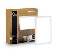 B.K.Licht - Pannello LED piatto con illuminazione indiretta, luce bianco neutro, protezione IP44, plafoniera bagno, plafoniera cucina, lampadario, lampada soffito, 29 x 29 x 3 cm, bianco