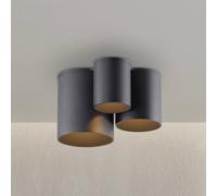Plafoniera LED per il bagno PURE Point, nera, 18 cm, a 3 luci, IP44 Pure