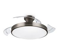 Plafoniera LED Philips e ventilatore da soffitto retrattile in nichel con telecomando