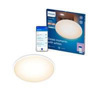 Plafoniera LED Philips Smart Lighting SuperSlim, sottile, Tunable White Light 2.700 K - 6.500 K, int. regol., config. facile, Connected by WiZ, Alexa, Google Home, Apple Home, luce bianca, conf. da 1