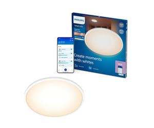 Plafoniera LED Philips Smart Lighting SuperSlim, sottile, Tunable White Light 2.700 K - 6.500 K, int. regol., config. facile, Connected by WiZ, Alexa, Google Home, Apple Home, luce bianca, conf. da 1