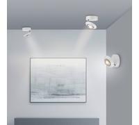 Plafoniera LED PURE Oculis, bianca, Ø 15 cm, ferro/vetro Pure