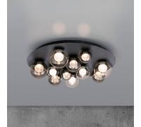 Plafoniera LED PURE Popup, grigio/grigio fumo, Ø 60 cm, a 11 luci. Pure